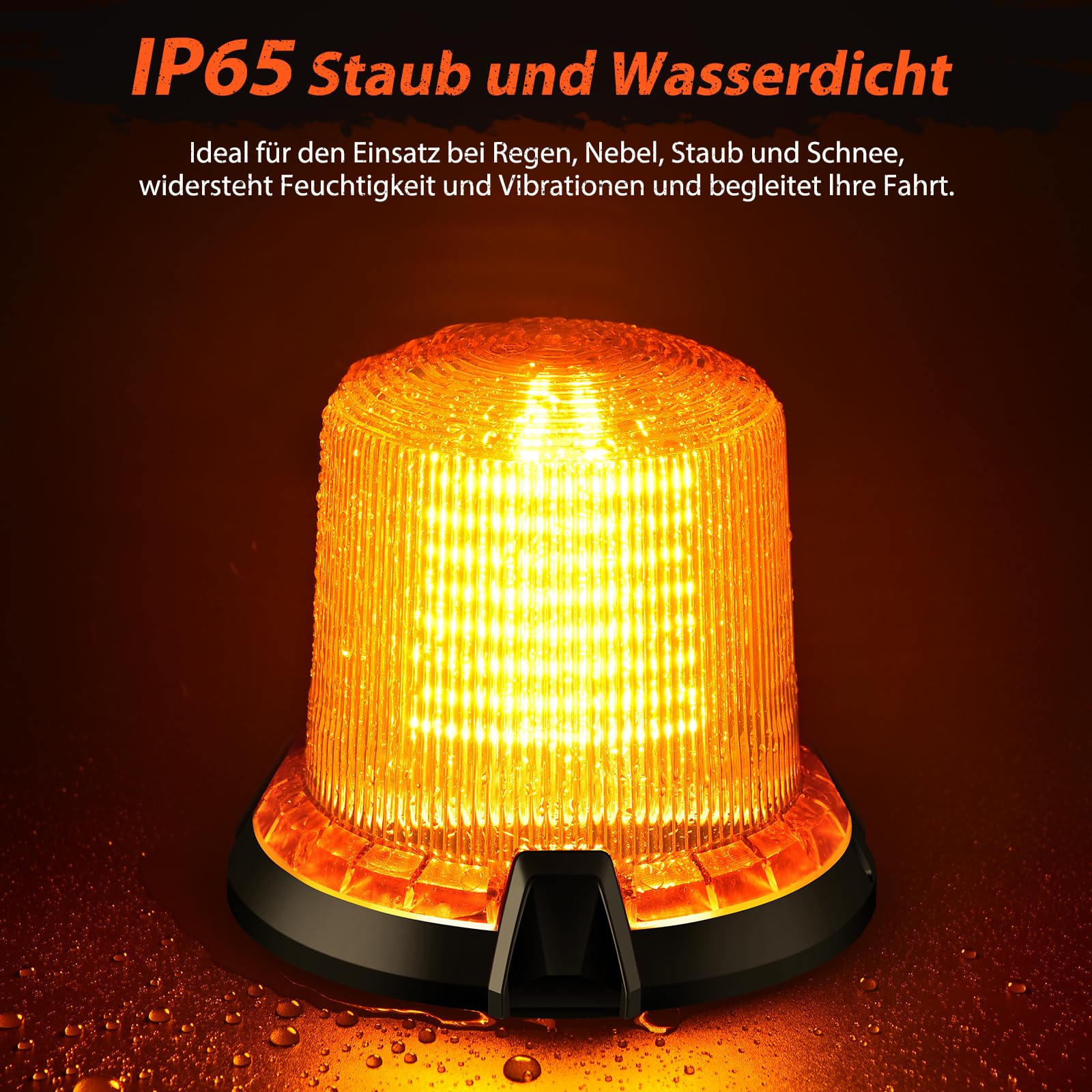 Gyrophare LED 12v/24v Girophare Orange Phare d’Avertissement Clignotant Magnétique 2 Modes de Flash avec 5m Câble Prise Allume-Cigare pour Camion Véhicule Tracteur[Classe énergétique A++]