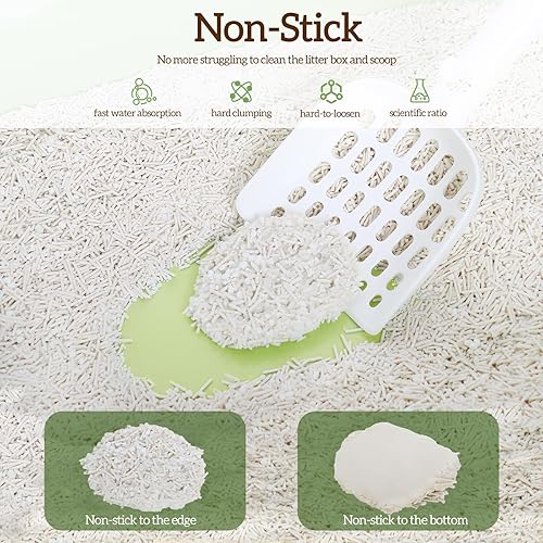 Miniatura 3 de Caja antiadherente de tofu yuca para gatos, paquete de 2 arena para gatos ultra aglutinante de bajo seguimiento, arena natural biodegradable,