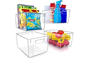 Utopia Kitchen 4 Pack Jumbo Storage Bins - Super-Sized Pantry & Fridge...