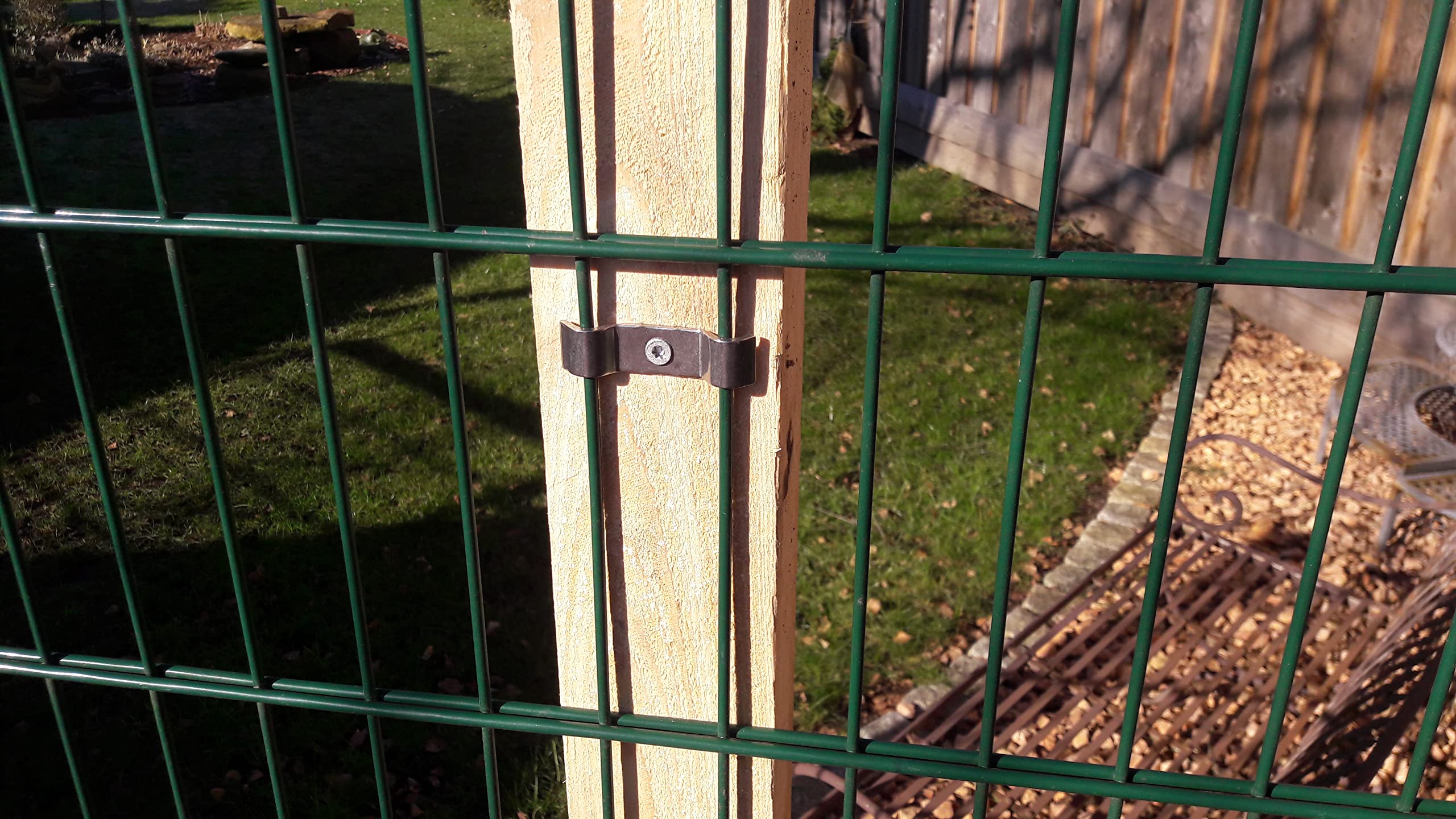 Clema de sujeción para elementos de arco de tensión, fijación de malla de doble torsión, soporte para valla de doble torsión, fijación 20x de acero inoxidable A2