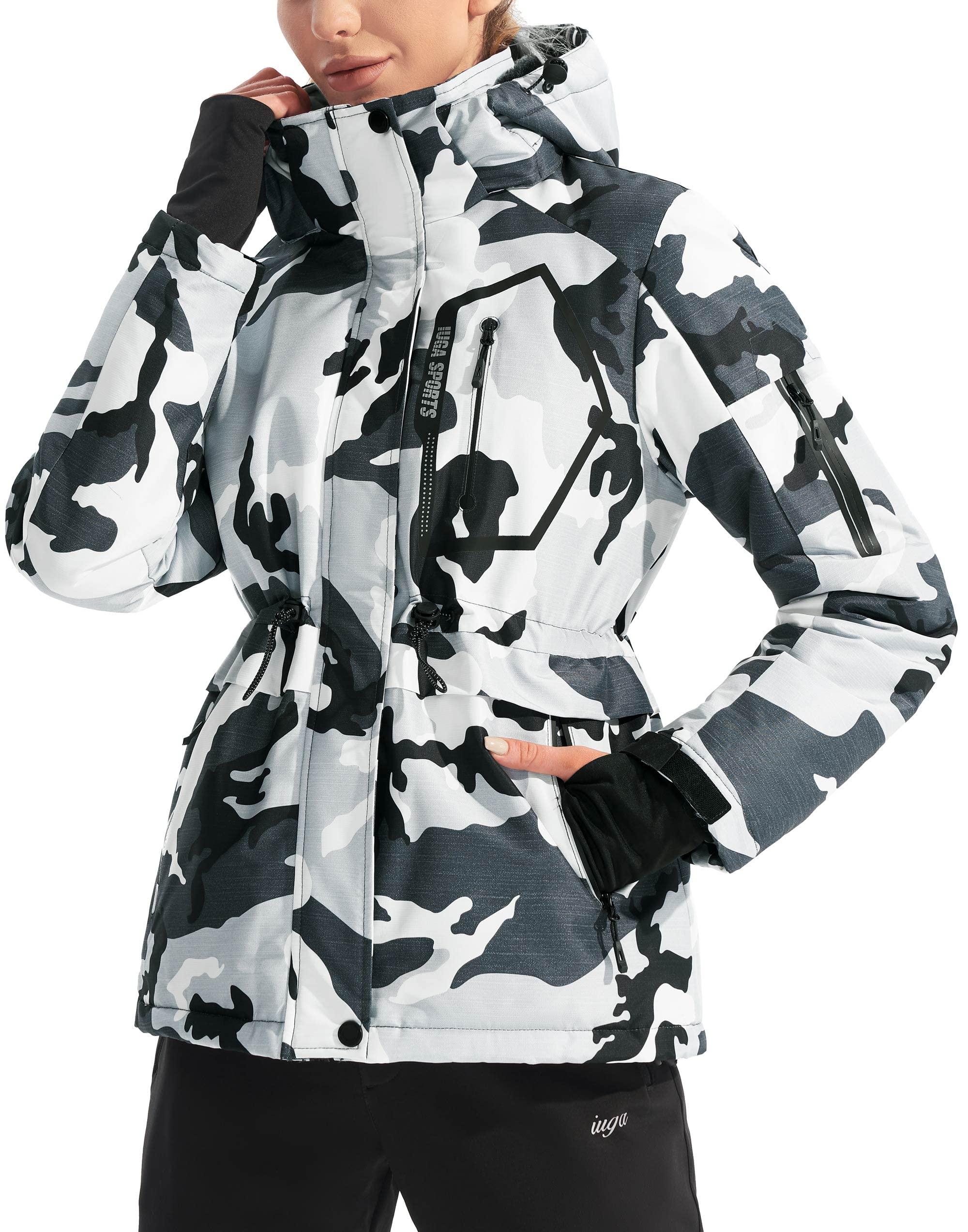 IUGA Waterproof Ski Jacket Women Warm Outdoor Winter Jackets Windproof Snowboard Winter Coats for Mountain Hiking
