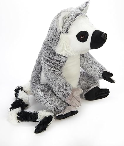 Miniatura 8 de The Petting Zoo Peluche de lémur de cola anillada, regalos para niños, animales salvajes del zoológico Onez, juguete de peluche de lemur de cola