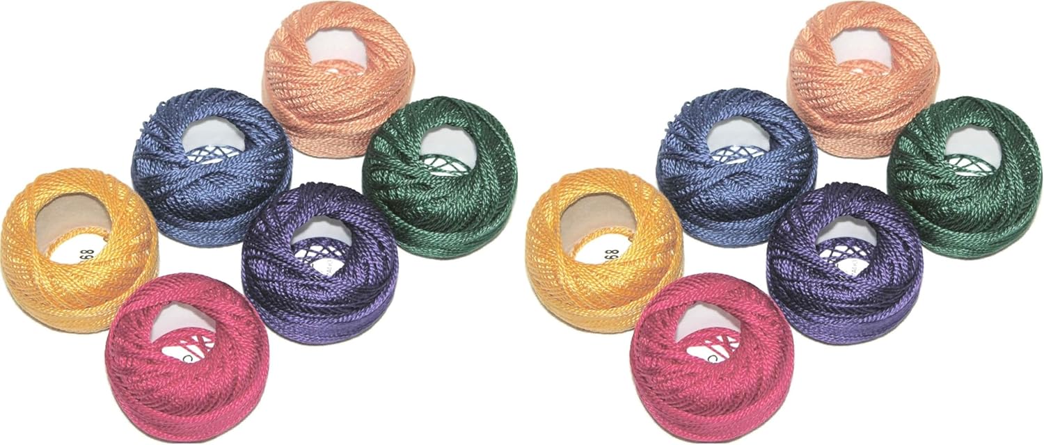 Presencia Finca Perle Cotton ~ Size #5 ~ Thread Sampler Pack for Sewing, Embroidery, and Quilting (04 - Jewel)