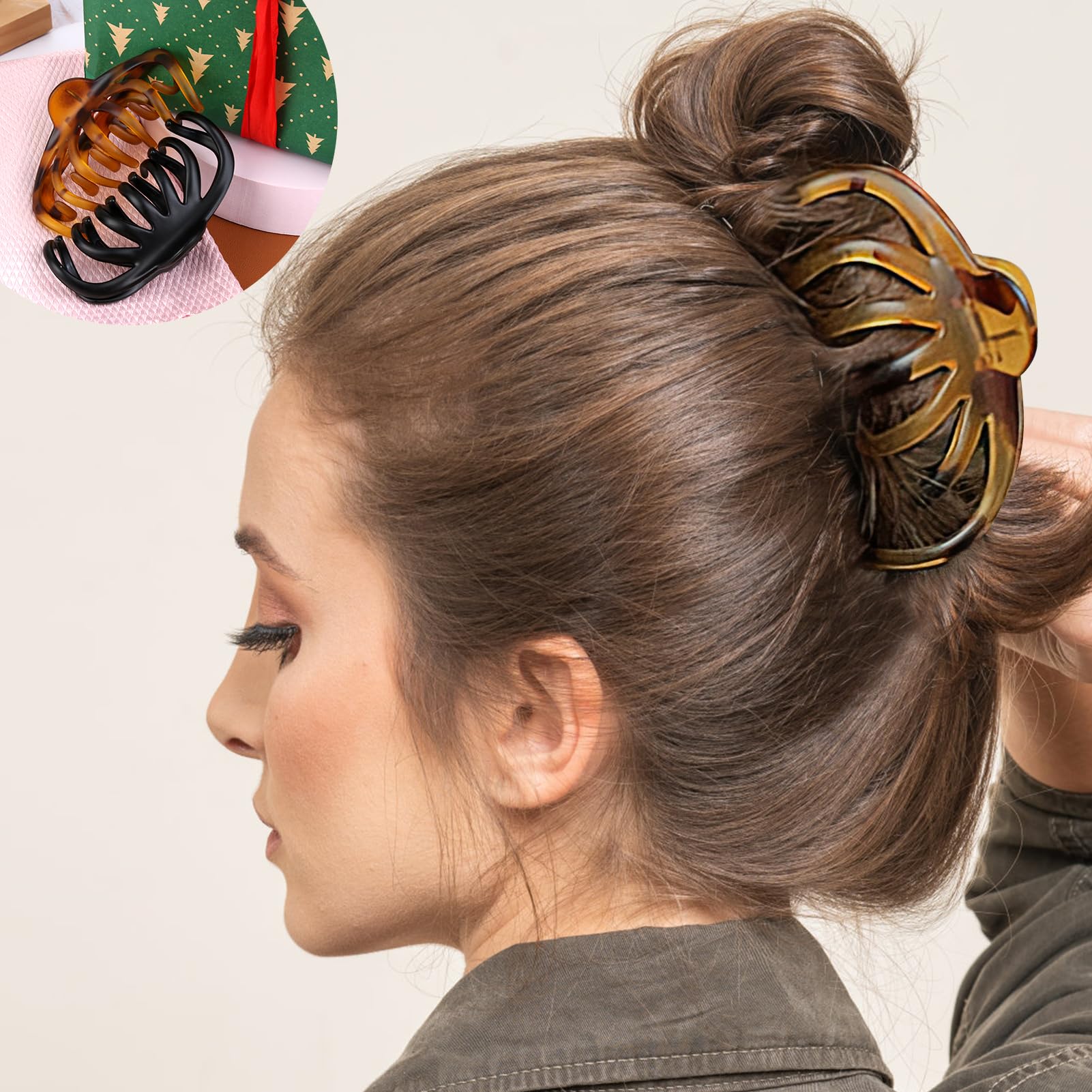 Amazon.co.jp: ヘアクリップ Honhot 大きめ 2個セット しっかりとまる 
