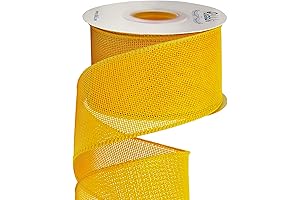 Ribbli Yellow Tree Decoration Burlap Wired Ribbon