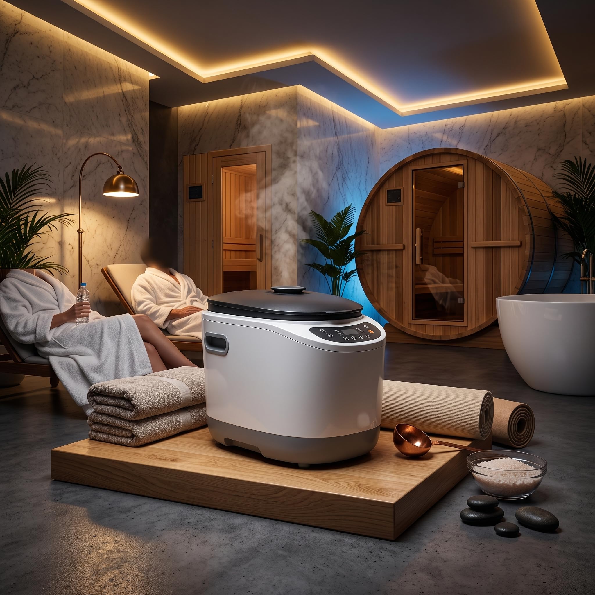Ejoyous Sauna a Vapore, Macchina a Vapore da 1000 W Sauna a Vapore Portatile Macchina a Vapore da 2,0 L Sauna Mobile per la Casa con Telecomando Pentola a Vapore per Spa del (Spina