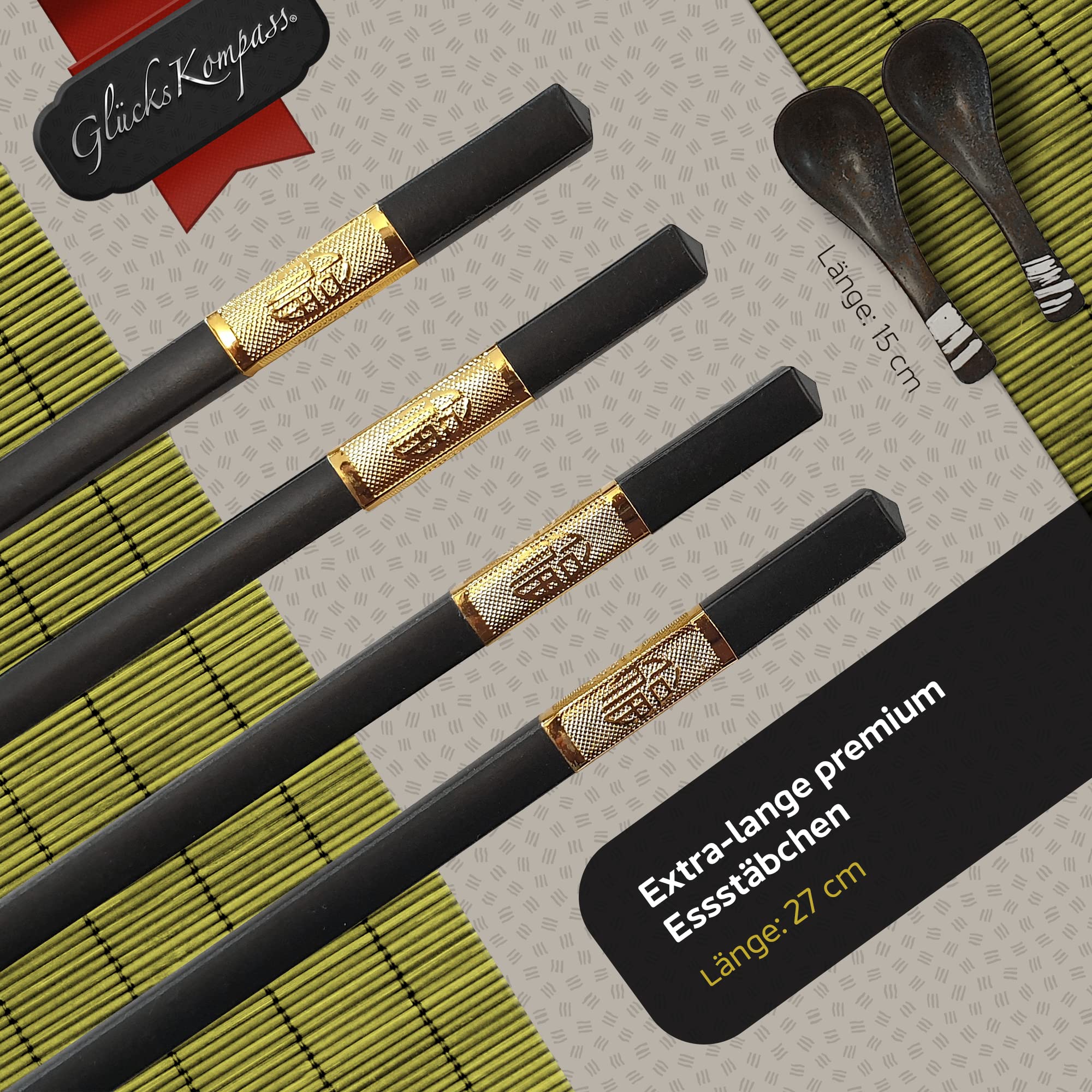 Japanisches Ramen Schüssel Set aus Keramik (8-tlg), groß: 20 cm Durchmesser | Bowl Suppenschüssel asiatisch Reisschale chinesisch Schale Thai Geschirr Löffel Essstäbchen Stäbchen