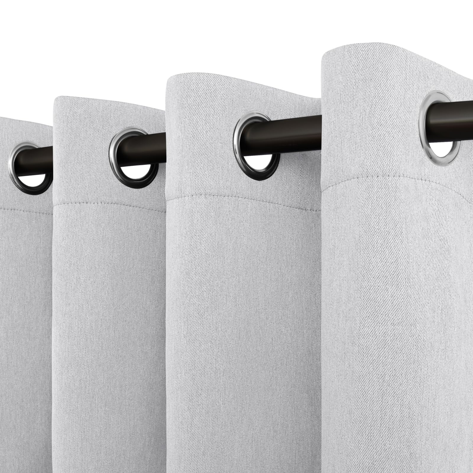 Easy-Going Linen Look Blackout Curtain Grommet Window Curtain Drapes for Bedroom, Living Room Thermal Insulated Room Darkening (2 Panels, 52x96 inch,