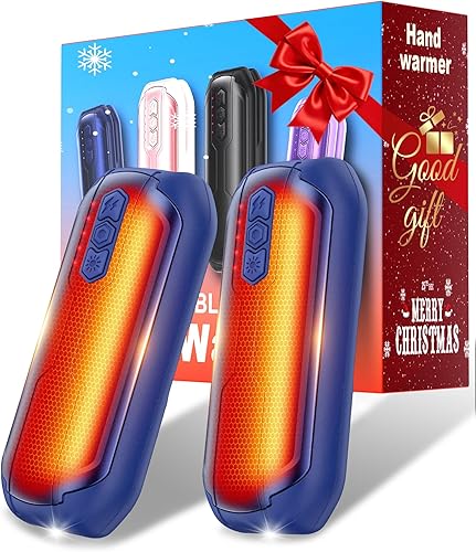 Vexolta Rechargeable Hand Warmers 2 Pack - 6000mAh AI Handwarmers with Flashlight & 5 Level, 20Hrs Long Lasting, 2 in 1 Portable Electric Heater, Gift for Valentine's Day/Golf/Camping/Hunting