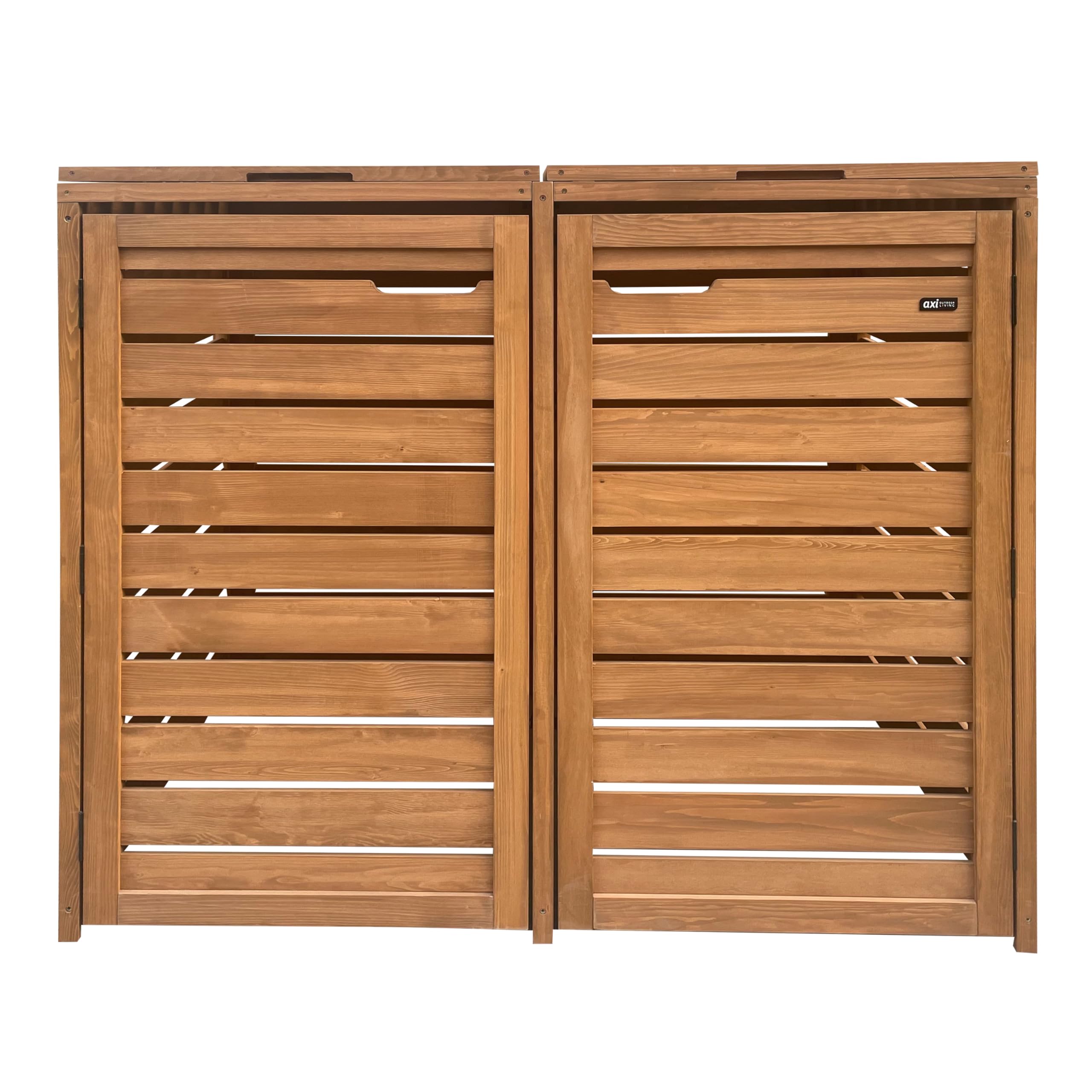 Axi Lex Cache Poubelle en Bois Marron - Abri Poubelle pour 2 Conteneurs - Max. 240L - Abri Poubelle Extérieur avec Excellente Ventilation