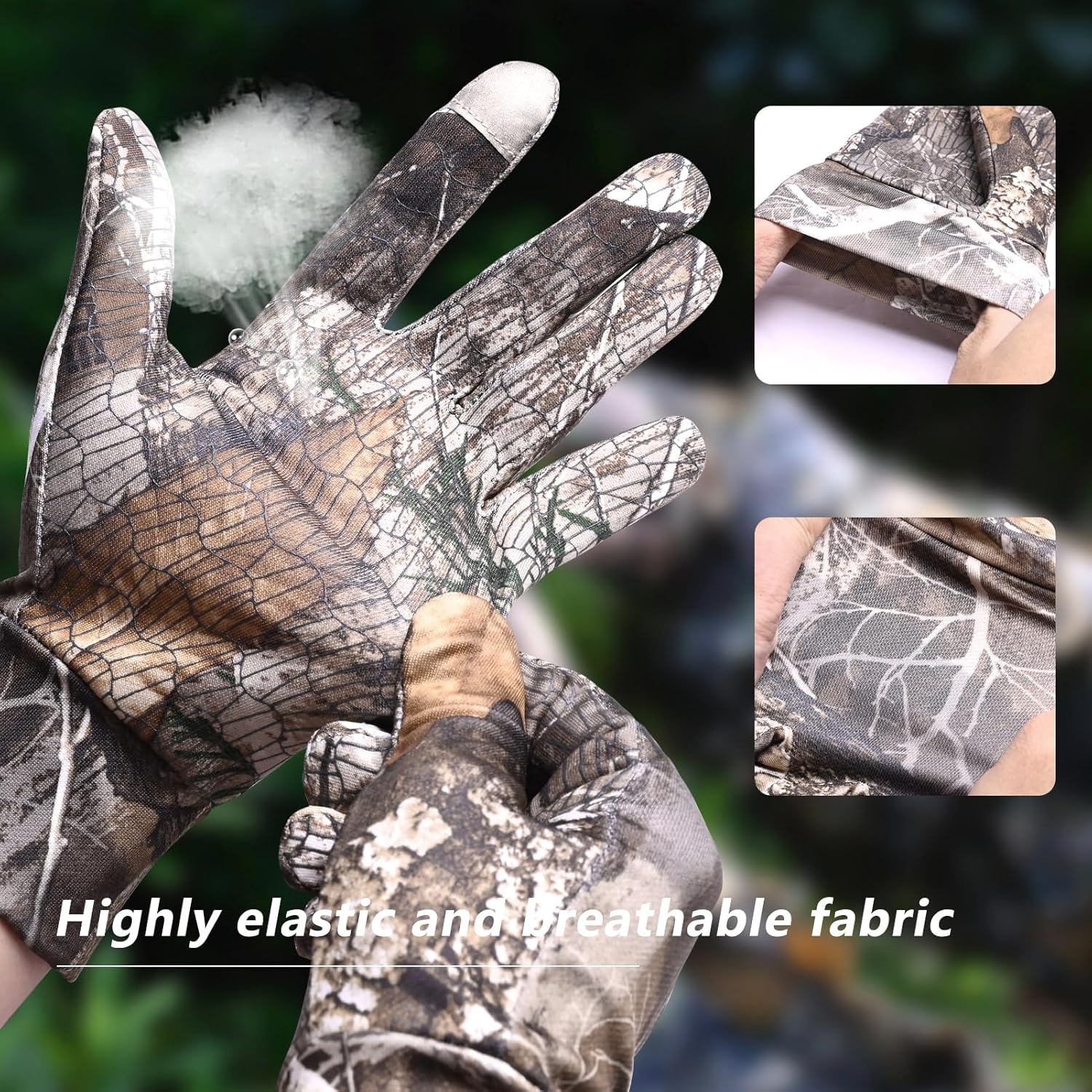 EAmber Camouflage Hunting Gloves Camo Touch Screen Gloves Pro Anti-Slip Lightweight Archery Accessories Hunting Outdoors - Image 4