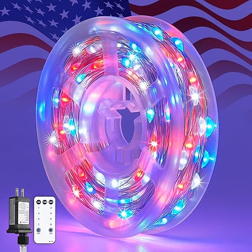Miniatura 16 de JMEXSUSS 200 luces LED de hadas verdes de Navidad con control remoto, 66 pies, 8 modos, luces de hadas para interiores con rueda, luz verde