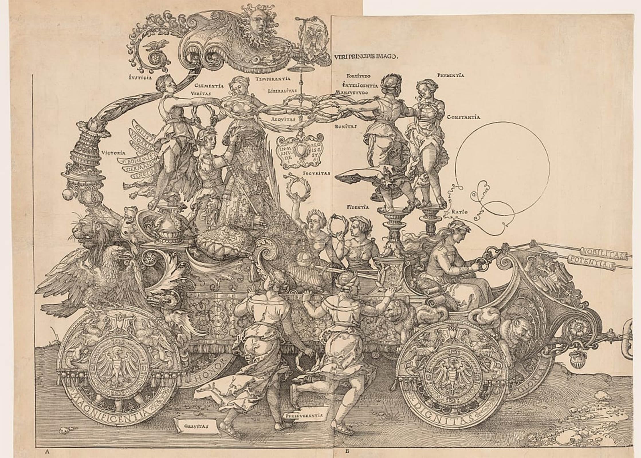 POSTERIIk Famous Animal Posters Vintage Picture the Great Car of Emperor Maximilian by Albrecht Dürer Modern Wall Decor for Home Decor 60x90cm