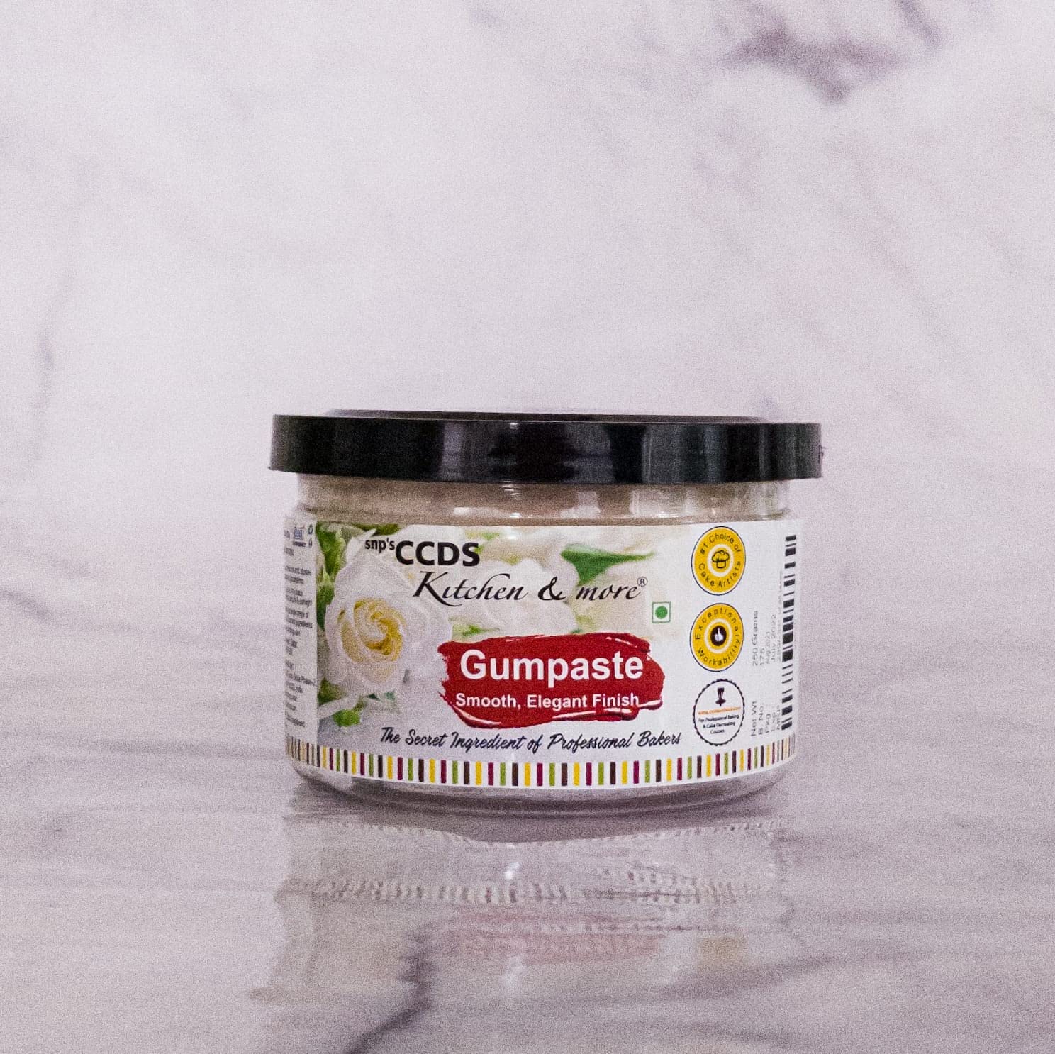 CCDS White Gum Paste for Cake Decorating - 250 grams