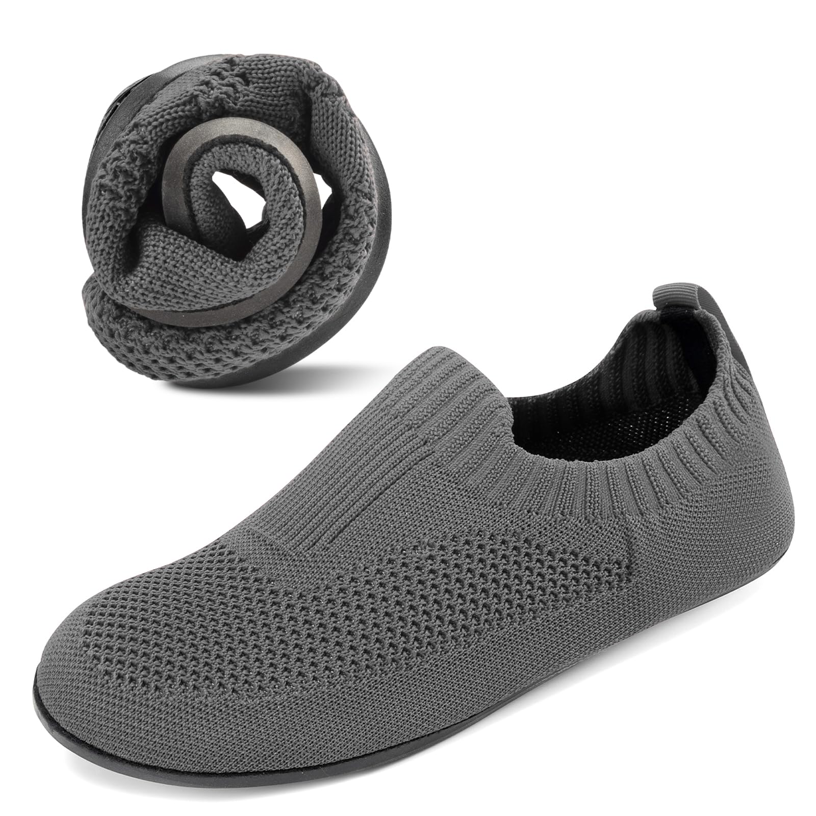 KOWAYI Hausschuhe Damen Herren Hüttenschuhe Memory Foam Slip On Slipper | Geschlossene Unisex Pantoffeln als Slip On Slippers mit Memory Foam für weichen Gehkomfort Innenbereich