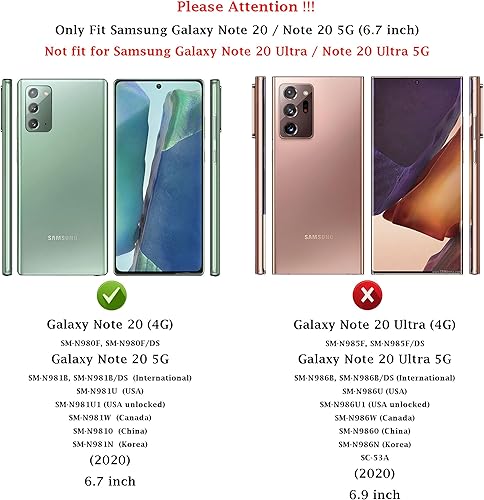 Miniatura 2 de Funda para Samsung Galaxy Note 20 con cubierta para lente de cámara, protector de pantalla HD, soporte de anillo magnético probado contra caídas de