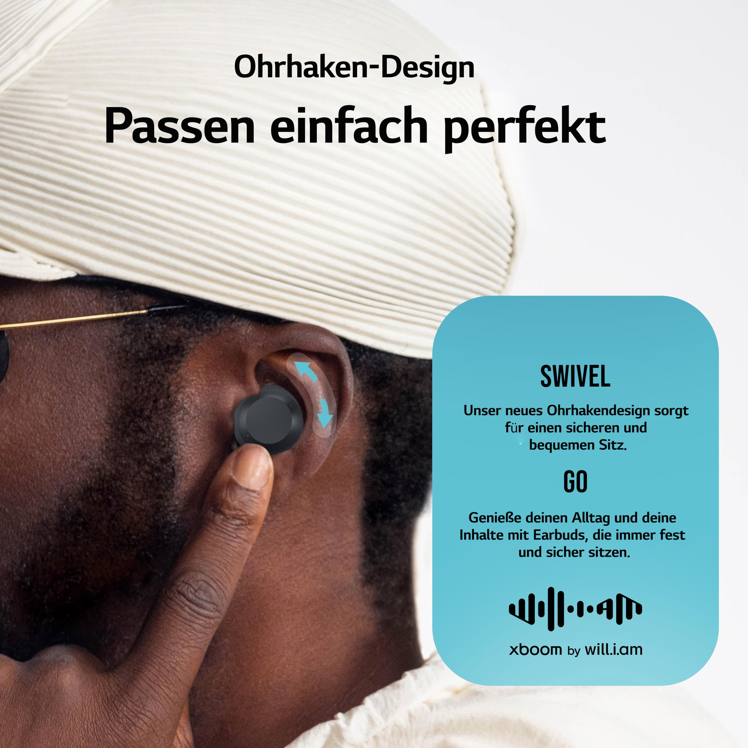 LG,xboom Budslite,In-Ear Bluetooth Kopfhörer,Bluetooth kopfhörer Sport,Flugzeug Kabellose In Ear Bluetooth Kopfhörer Ohrhörer,Noise Cancelling, IPX4-Spritzwasserschutz,Schwarz