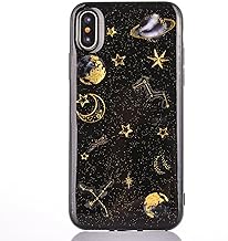 Mo-Beauty Coque d’iPhone X [avec Film de Protection d'écran], Strass Brillants, résistante aux Chocs, Souple et Flexible en polyuréthane thermoplastique [Fine], pour iPhone x - Étoile