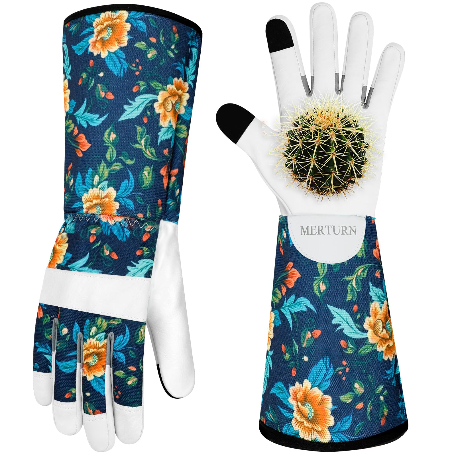 Leather Long Gardening Gloves for Women Thorn Proof Garden Gloves Yard Working Gloves