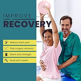 ProBody Pilates Ball, Exercise Balls Physical Therapy - 9 Inch Small Exercise Ball for Between Knees for Rehab, Barre, Core, Stability & Yoga, Physical Therapy Ball for Back Pain (Rose)