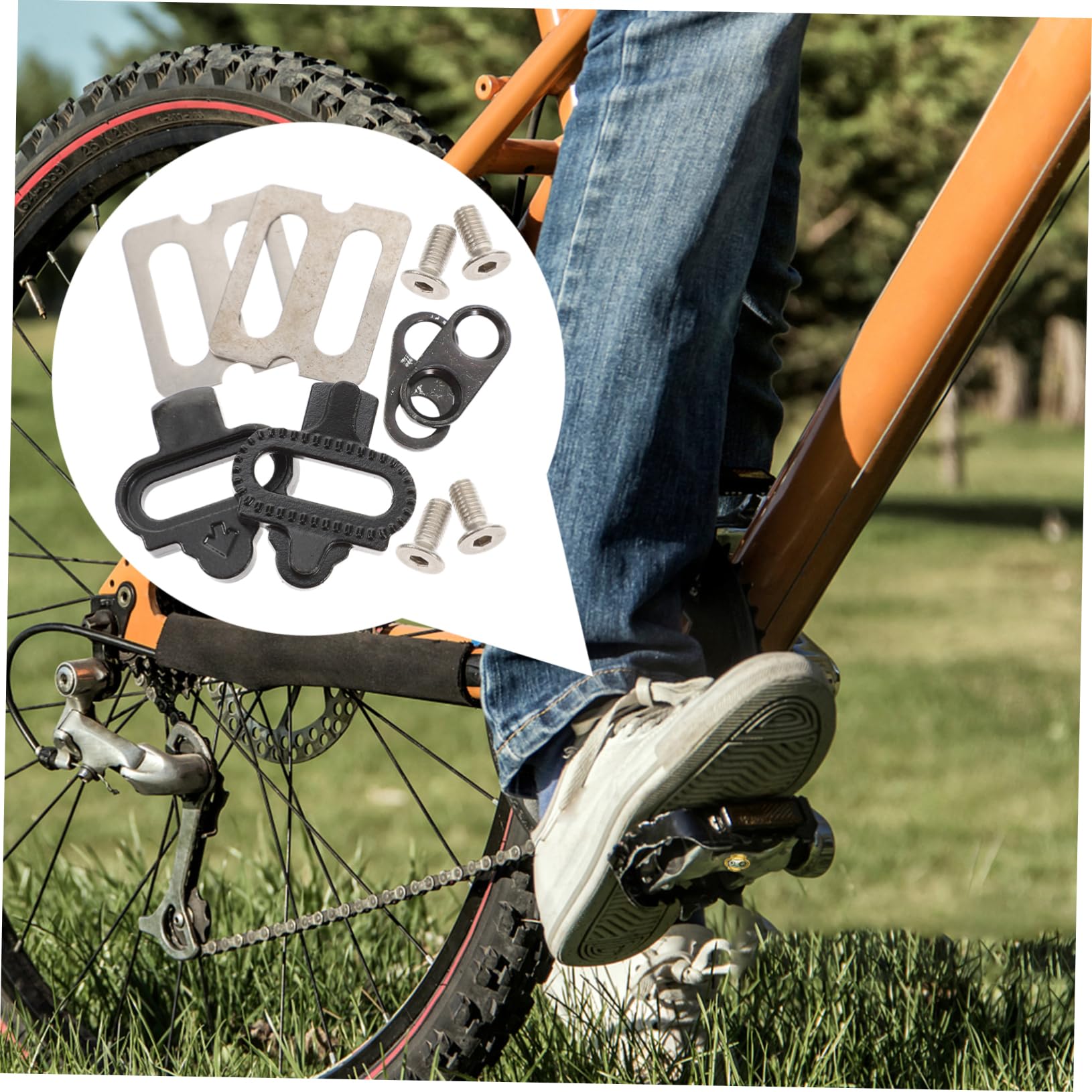 SUPVOX 1 Set Mountain Bike Self Locking Pedal Cleat Set Durable Bike Accessories for Easy Installation and Removal Compatible with System Material