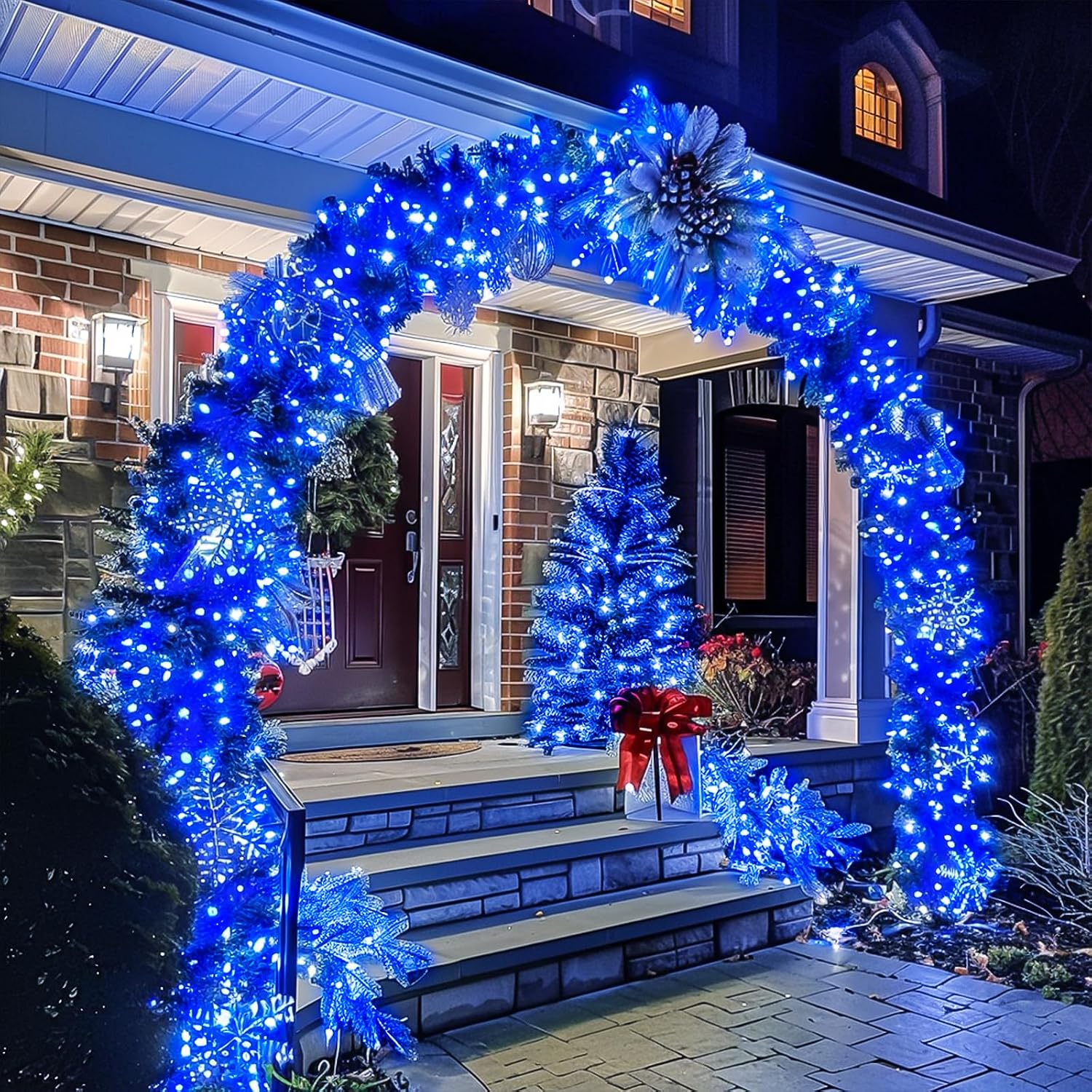 JMEXSUSS 150 LED Blue String Lights Indoor, Blue Halloween Lights Outdoor image 3