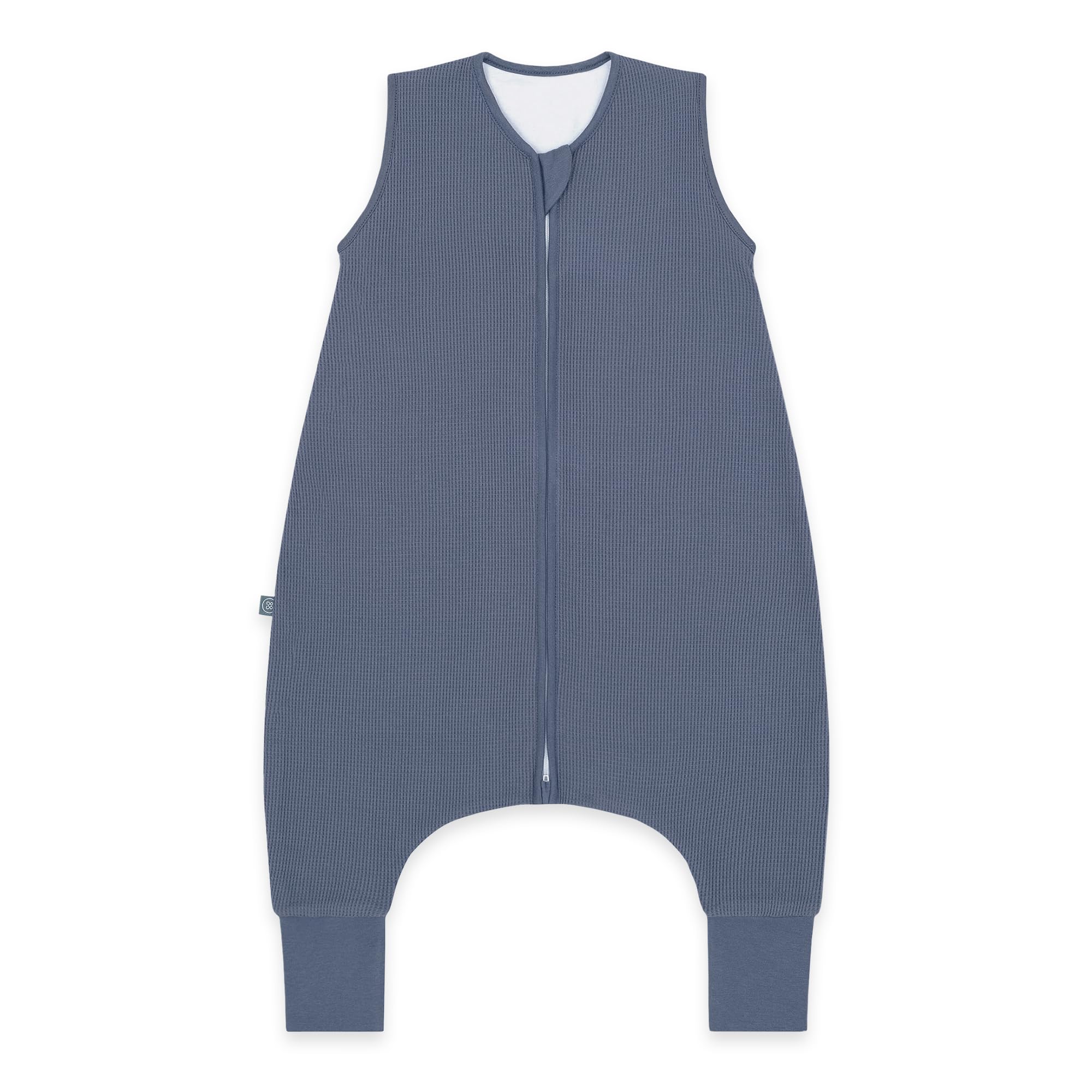 emma & noah Baby Schlafsack mit Füßen 1.0 TOG, Ganzjahres Schlafsack mit Beinen für den Frühling, Sommer und Herbst, 100% Bio-Baumwolle, Oeko-TEX Zertifiziert (Essential Blau, 110 cm)
