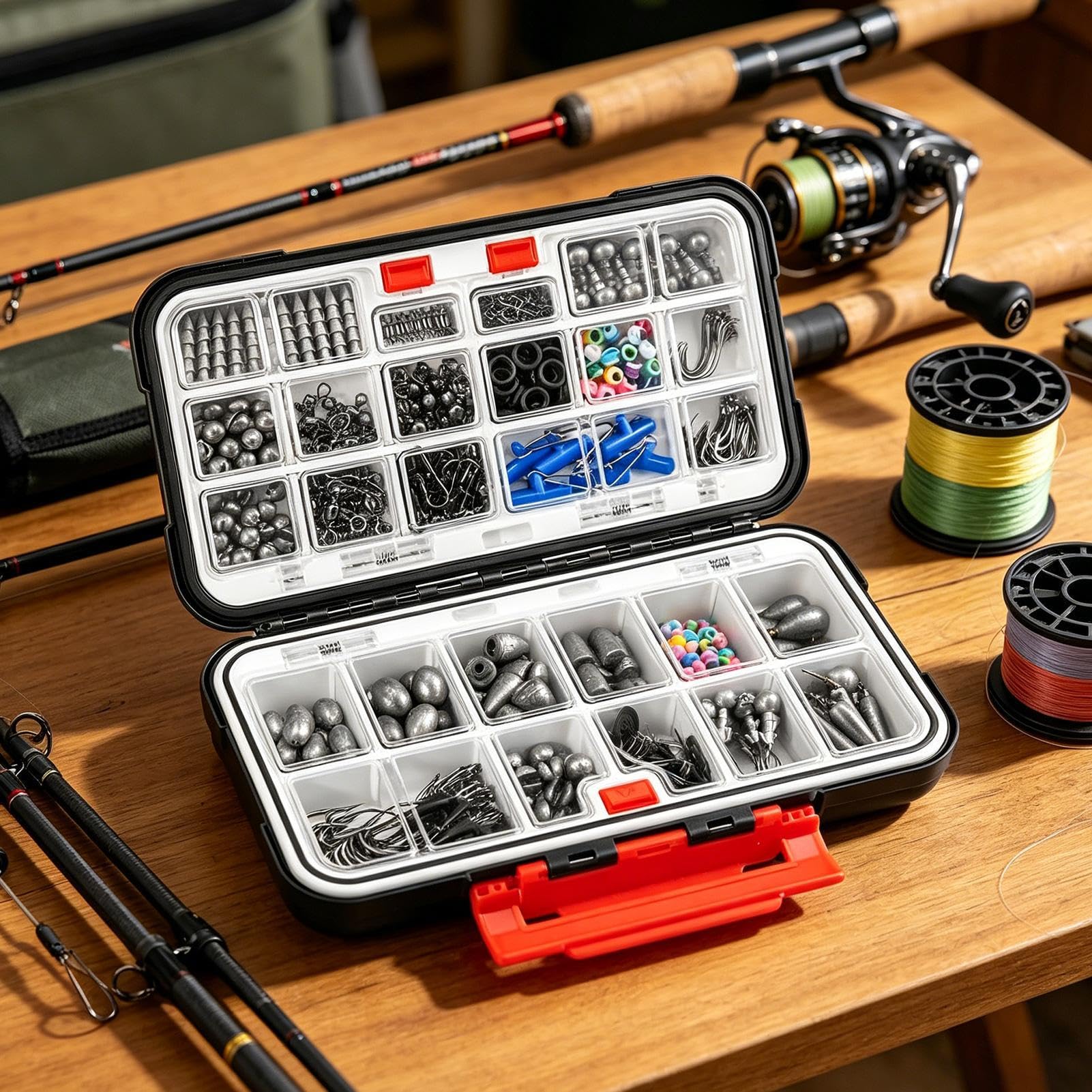 Generico Kit Da Pesca Ami E Attrezzi Per Trota | Kit per Acqua Salata Per Trota Crappie Persico Pesce Gatto Kayak Attività All'Aperto Campeggio Trekking
