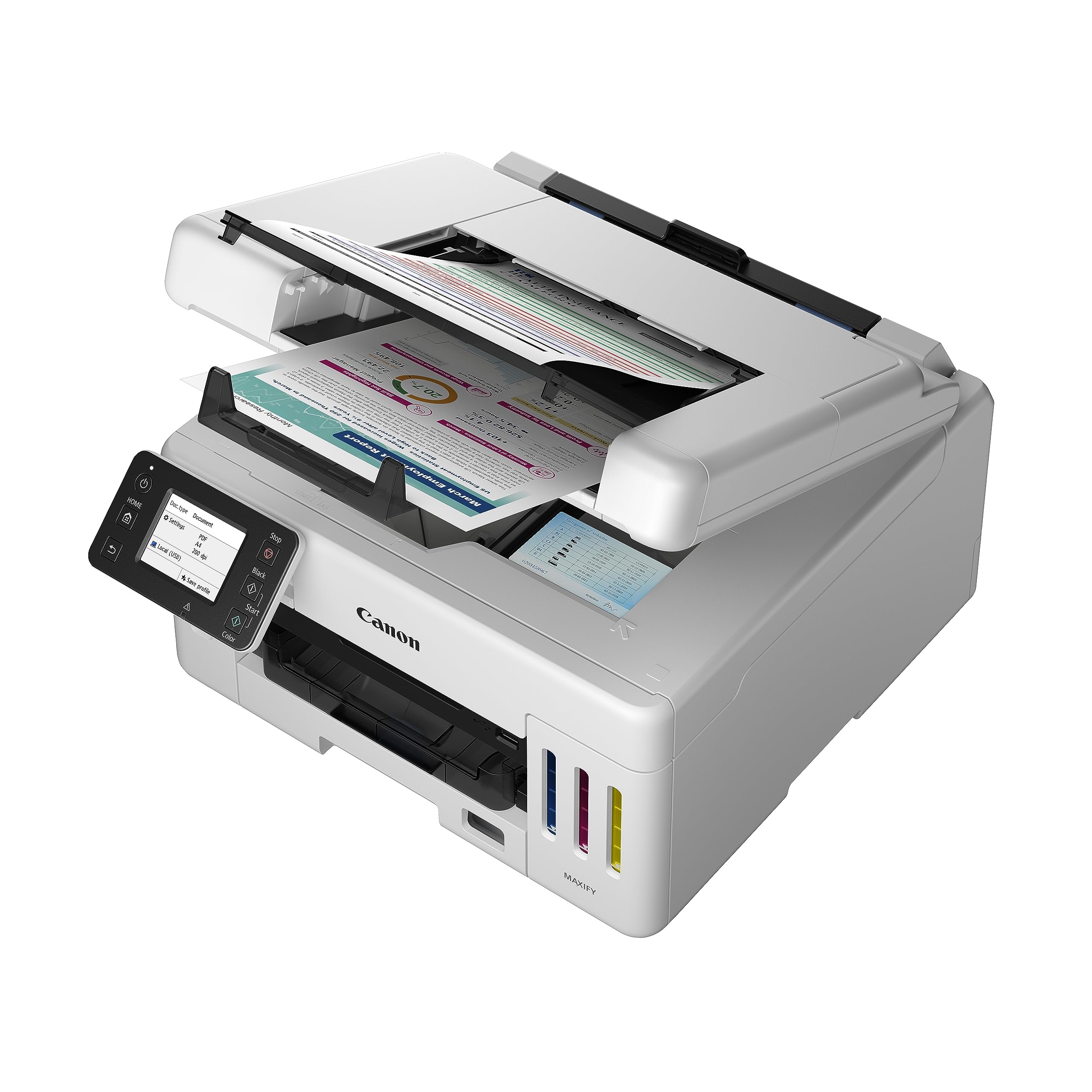 Canon Stampante WiFi per Casa e Ufficio MAXIFY GX6550 - Stampante Multifunzione MegaTank con Scanner e Fotocopiatrice per Casa | Connettività WiFi ed Ethernet