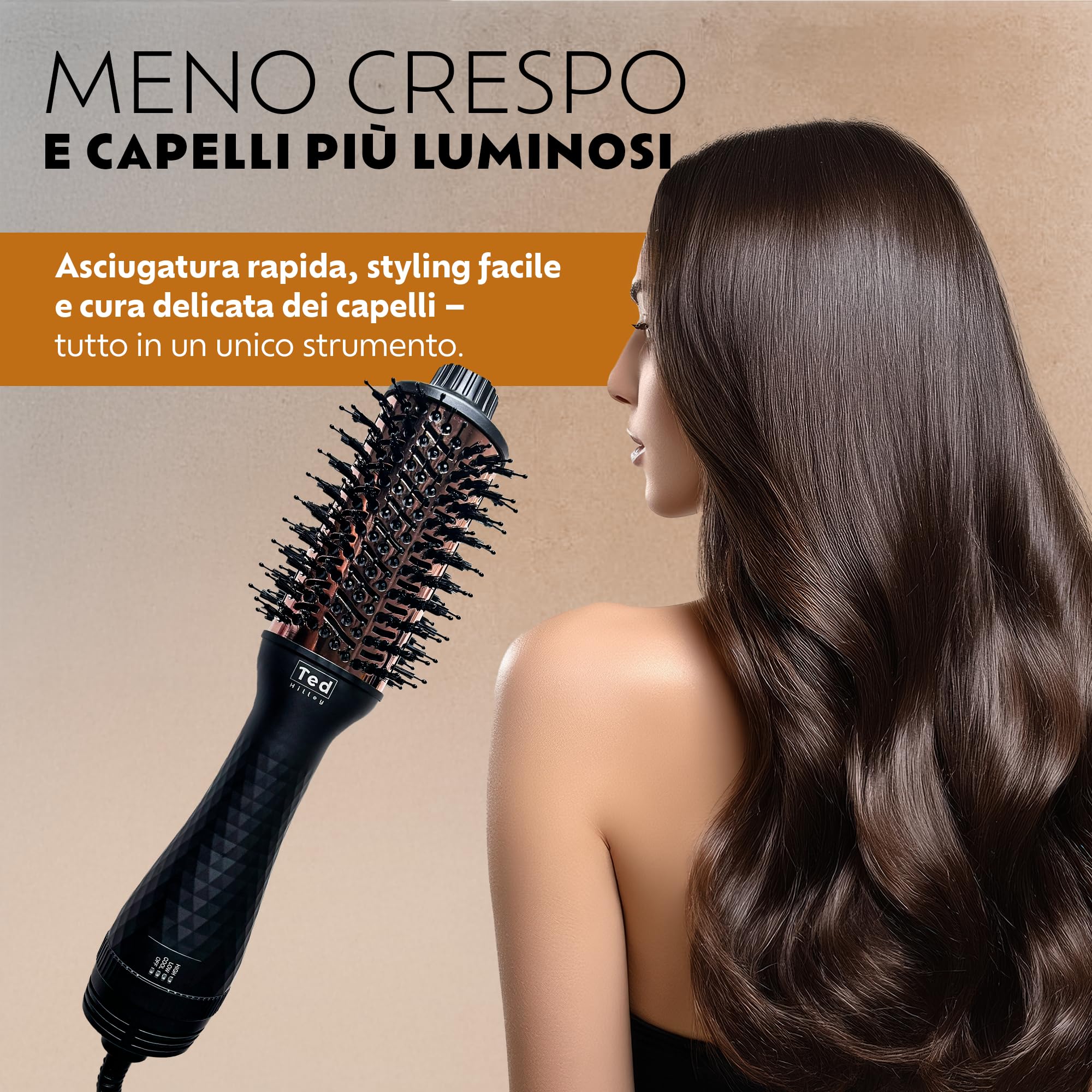 DuoStyle® Spazzola Elettrica per Capelli ad Aria Calda – Spazzola Asciugacapelli Lisciante – Spazzola Phon | Per Asciugare, Lisciare, Modellare e Dare Volume | Per tutti i tipi di capelli