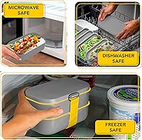 Vista 25 de Lonchera Bento apilable aislada para adultos con palillos reutilizables, lonchera japonesa apta para microondas y a prueba de fugas, para hombres