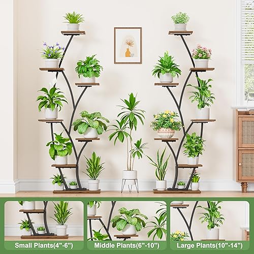 Miniatura 7 de Soporte para plantas de interior con luces de crecimiento, estante alto iluminado para plantas de interior, 61 pulgadas, 7 niveles grandes para