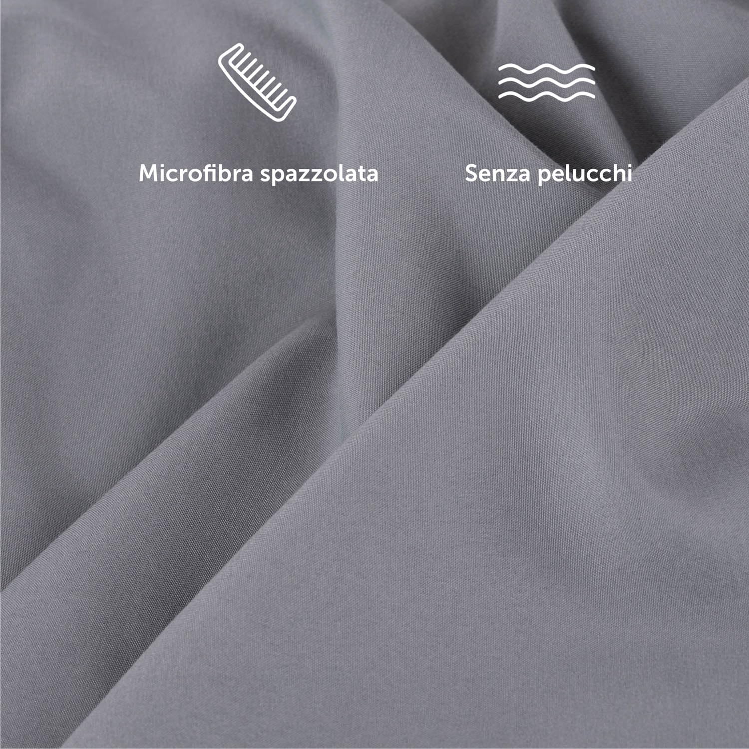 Blumtal Copripiumino Matrimoniale 250x200 e Federe 50x80 - Set di Lenzuola in microfibra extra morbida certificata Oeko-Tex, Set Copripiumino Matrimoniale con 2 Federe - 3 pezzi - Grigio
