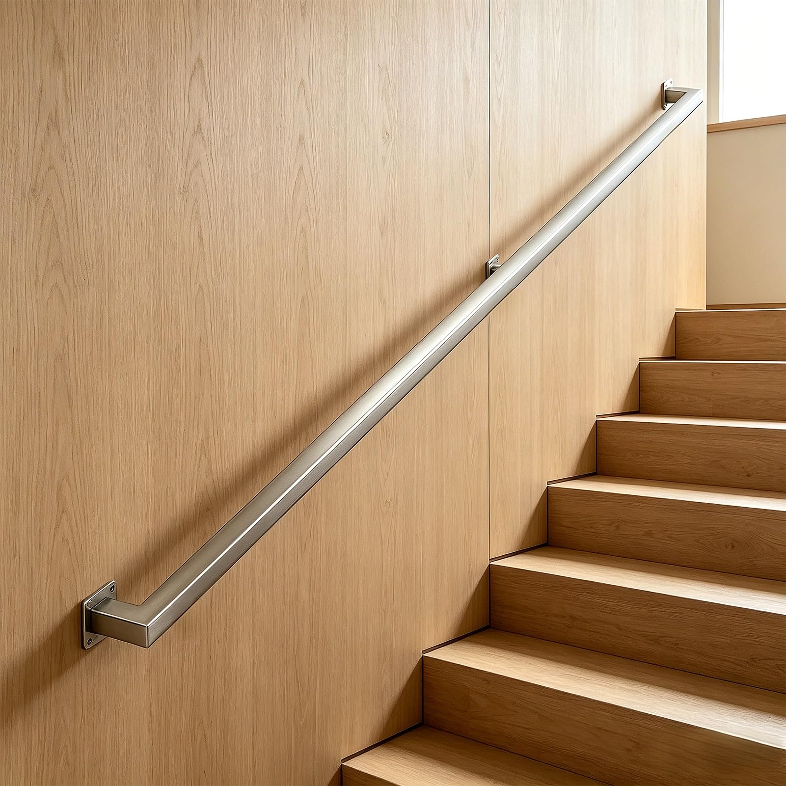 FKXSXAZ Handrails for Stairs, Non-Slip Stair Banister with Brackets, Wall Mounted Safety Grab Bar Interior Corridor Villa Building Loft (30-600cm)(16ft/4.8m)