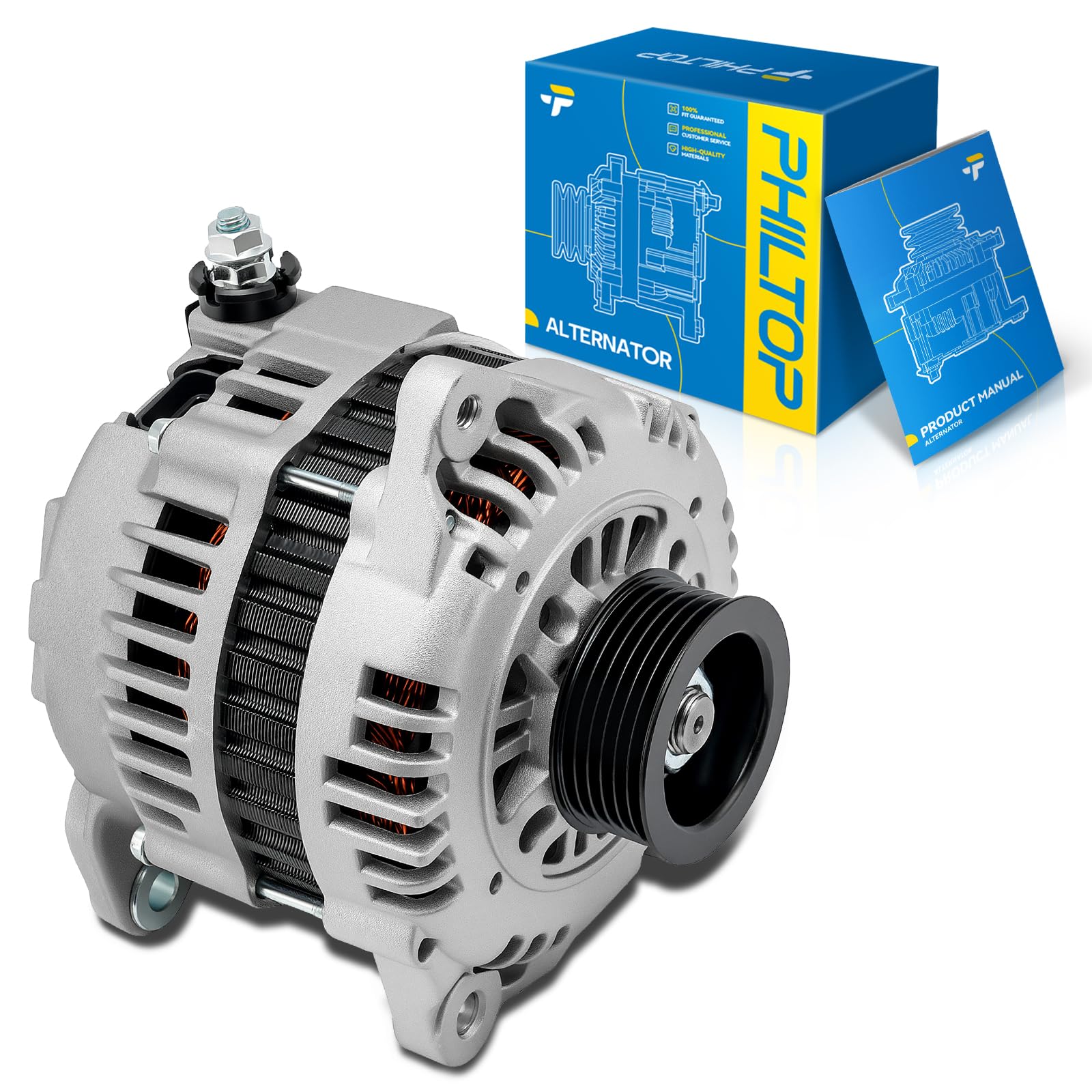 PHILTOP New 13940N Alternator Compatible with 2002-2006 Nissan Altima 3.5L