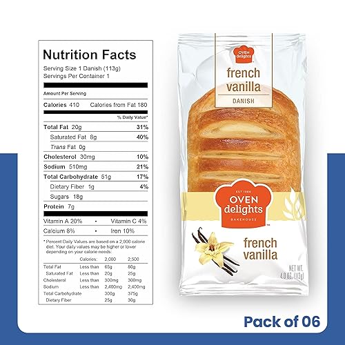 Miniatura 2 de Oven Delights Pasteles daneses de vainilla francesa - Panadería fresca - Pasteles de desayuno - Fruta real - perfectamente cocida - sabor