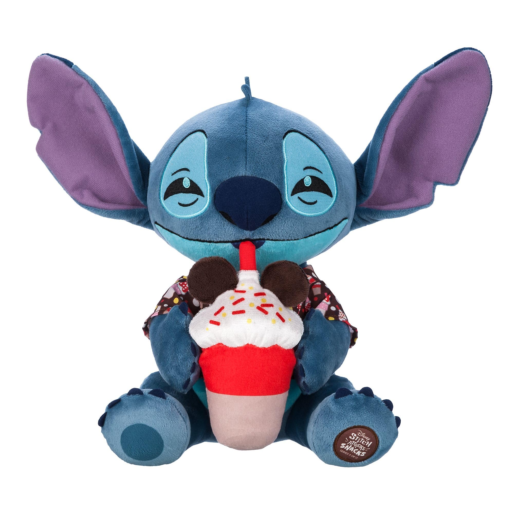 Disney Store Stitch - Peluche ufficiale Stitch Attacks Snacks Ice Cream Soda collezione, 5 da 12,31 cm, peluche medio, adatto dalla nascita