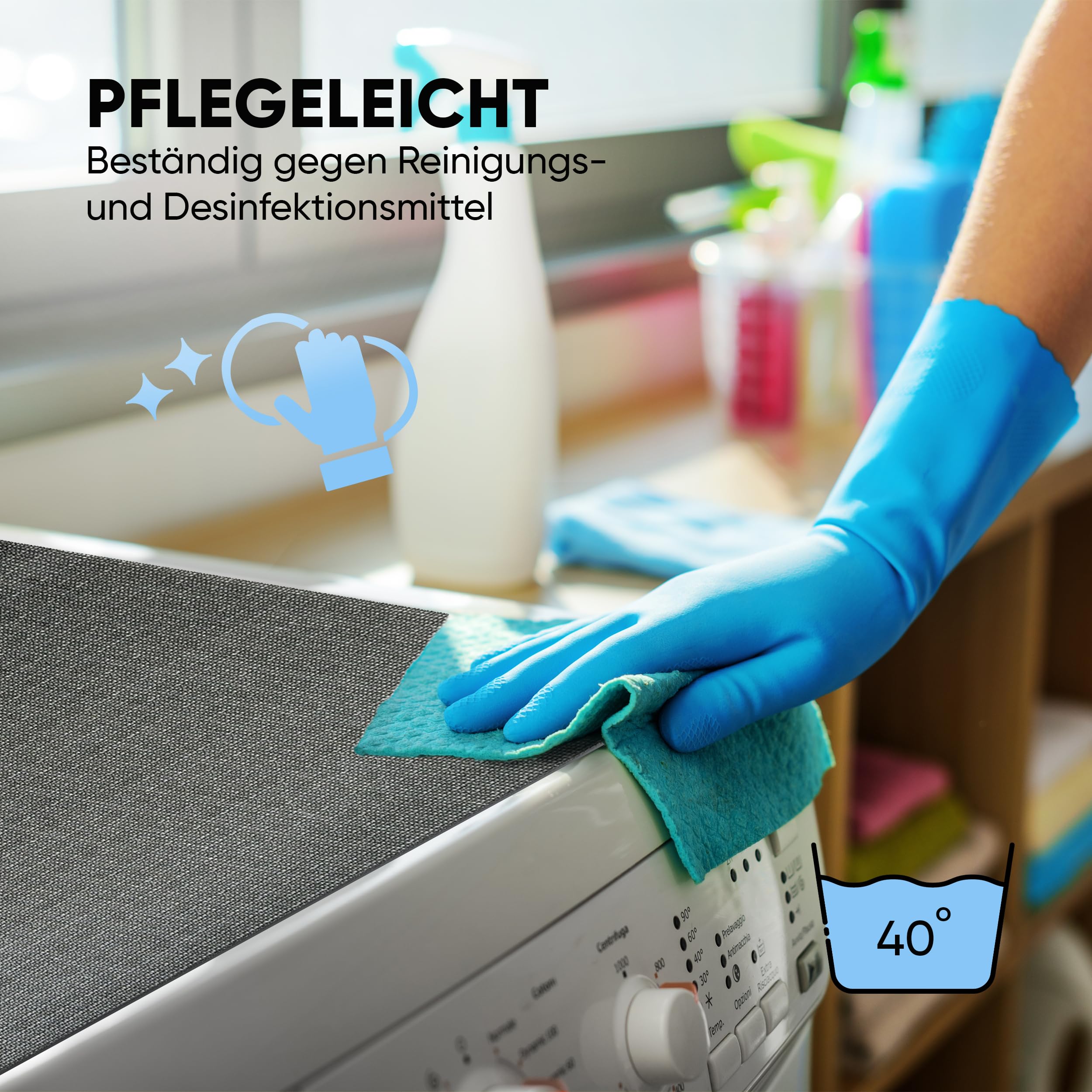 Hoge kwaliteit Anti-trillingsmat Made in Germany - hoog rendement | houder voor wasmachines en andere elektrische apparaten | 80 x 80 cm