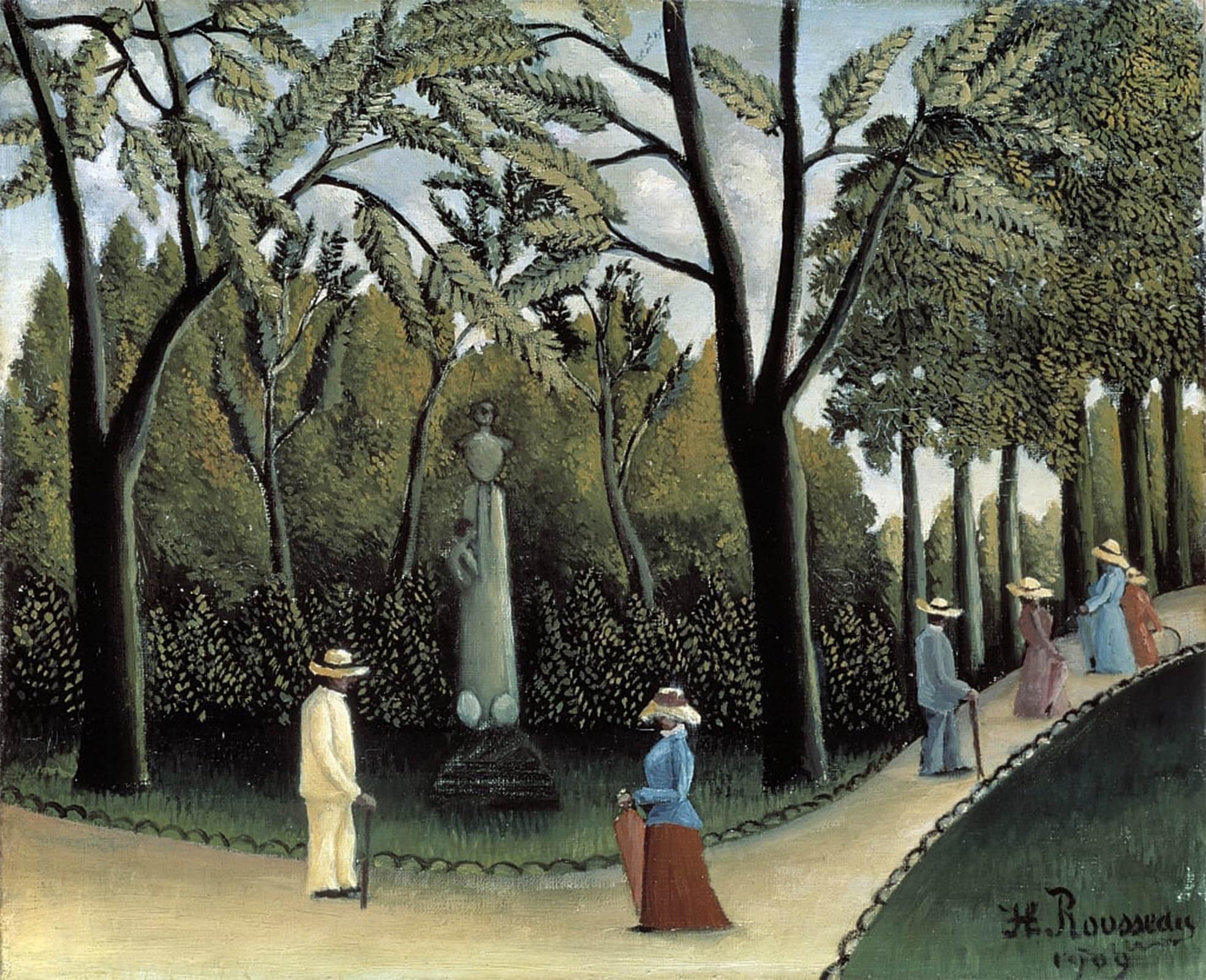 SERENDIPITP Vintage Wall Art Canvas Nordic Poster Canvas Print Picture the Luxembourg Gardens Monument to Chopin by Henri Rousseau Wall Art Poster for Home Decor 60x90cm