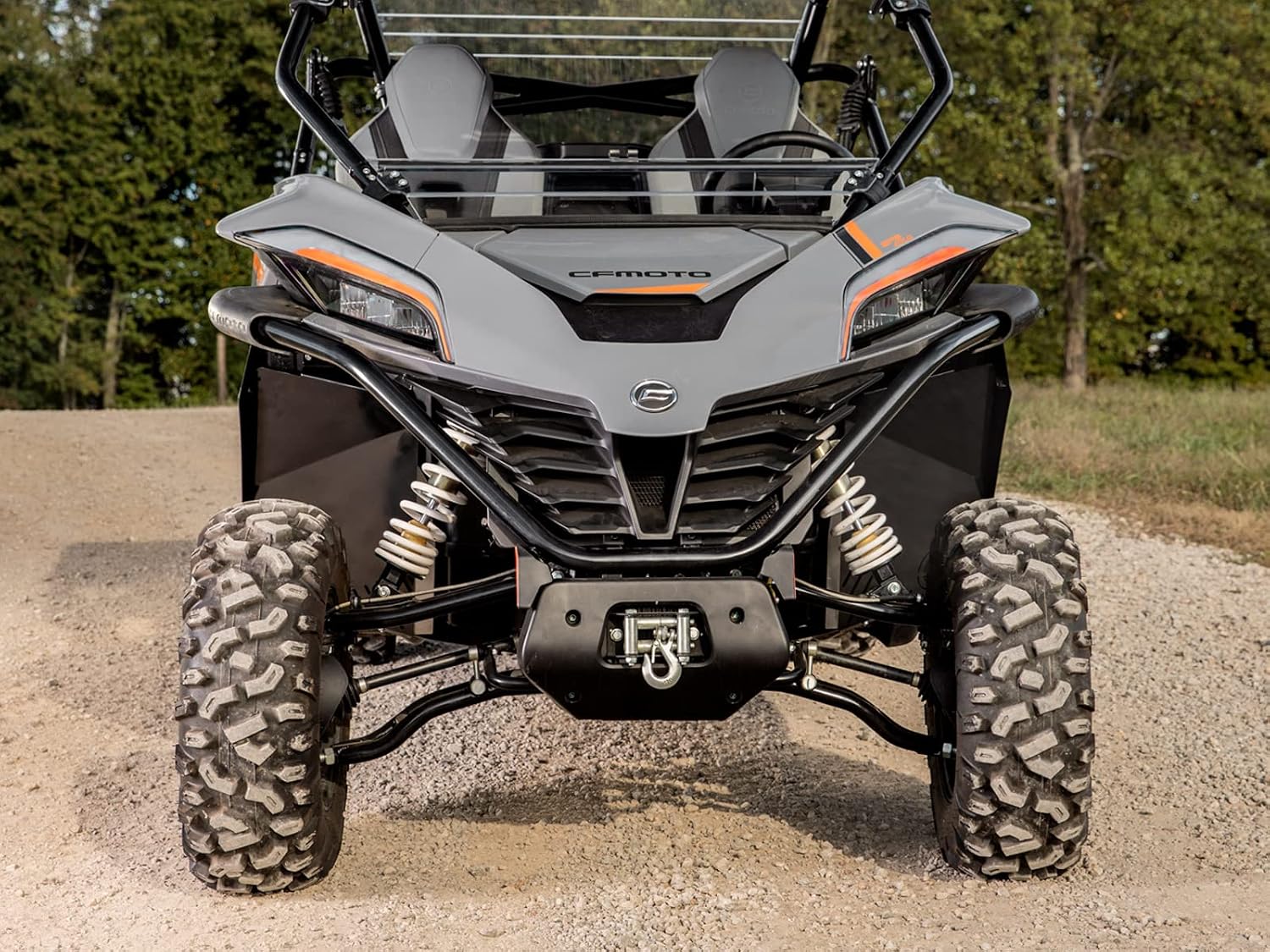SuperATV Black Inner Fender Guards for CFMoto ZForce 950 | 1/8" Aluminum Plating | 5X Stronger than Factory Firewall | Bolts Directly to Frame | Includes 1 Pair