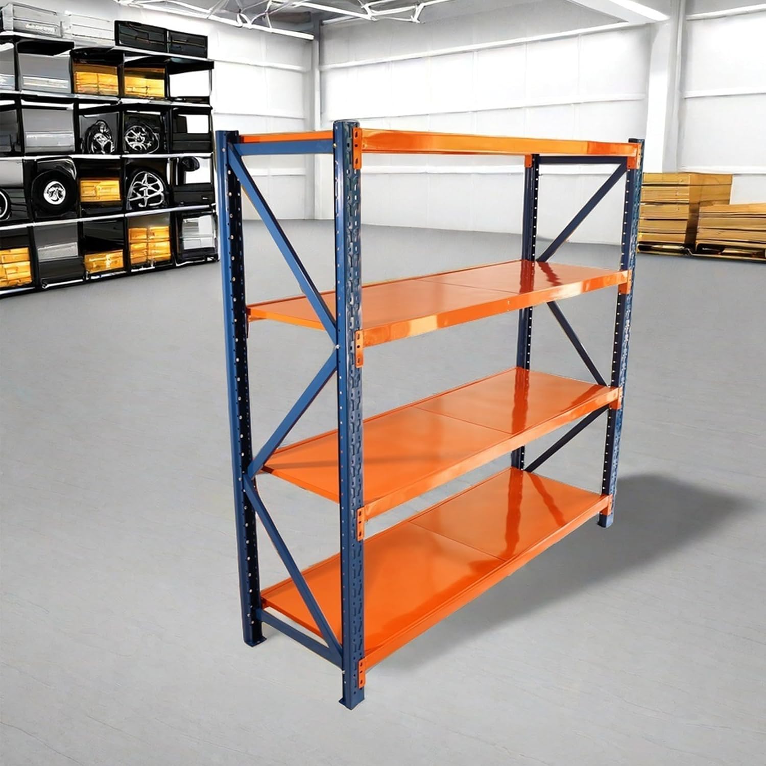 Heavy-Duty Steel Garage Shelving Units – Adjustable Industrial Storage Shelves for Workshop, Warehouse, and Home Organization