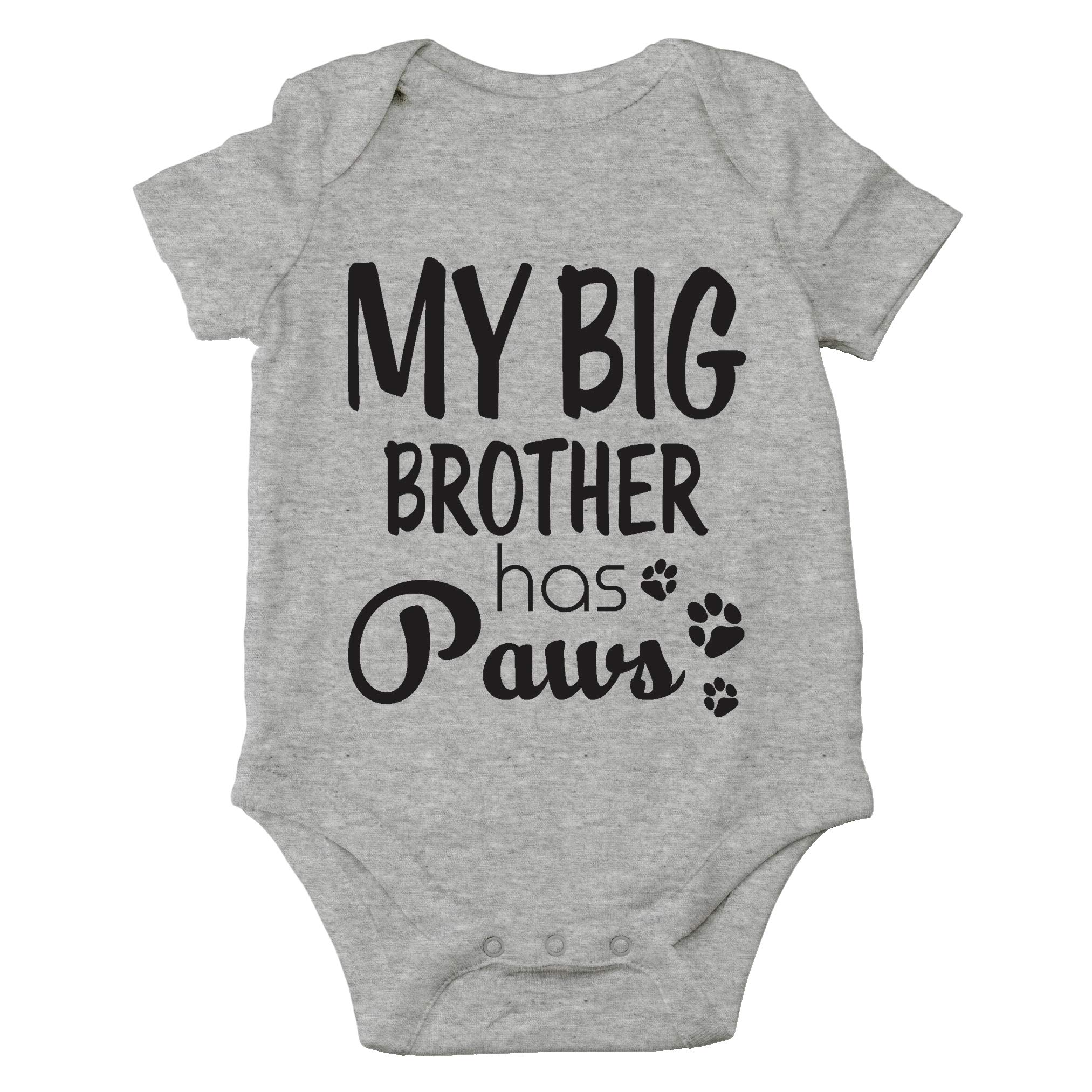 AW Fashions My Big Brother Has Paws - Animal Lover - I Love My Dog - Cute One-Piece Infant Baby Bodysuit