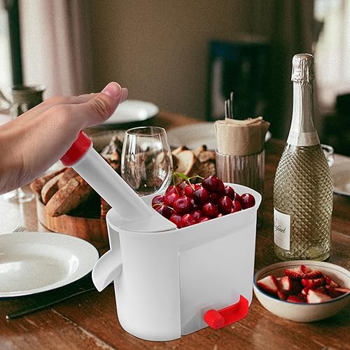 Miniatura 7 de Hemoton Descarador de cereza con herramienta removedor de contenedores, removedor de núcleo de fruta, accesorios de cocina