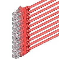 1aTTack.de 87446 10x 10m Red Cavo di rete Cat6 Cat 6 Ethernet LAN 1000 Mbit/s RJ45