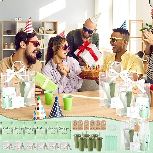 Miniatura 6 de Nuogo Juego de 6 premios de ducha para padres para jugadores, adultos, incluye vaso de plástico, cuaderno, velas perfumadas, bolígrafo, bolsa de