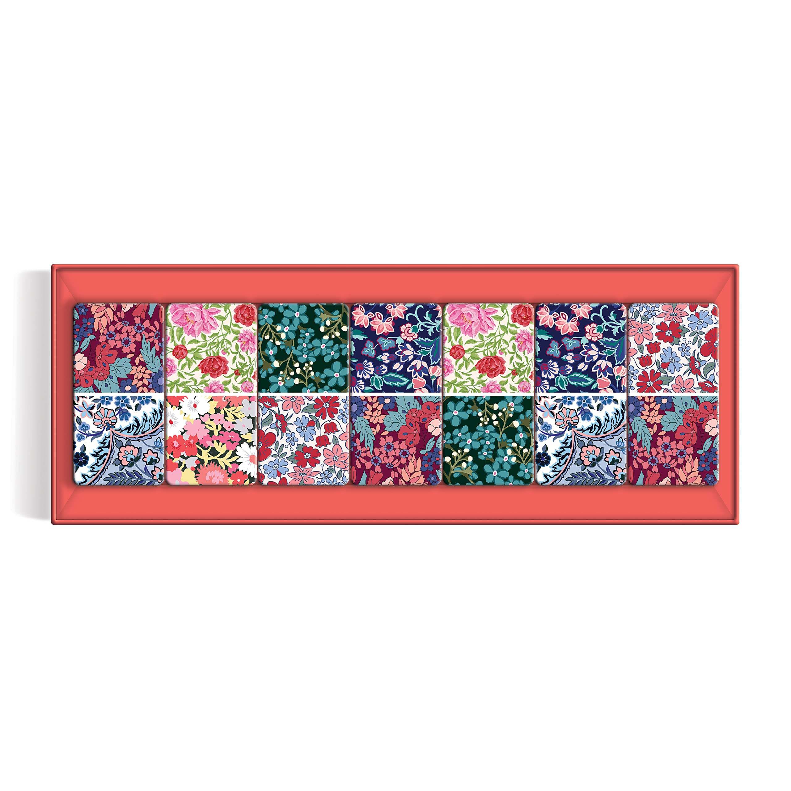 Liberty Floral Wood Domino Set, 9.42 x 3.54 x 1.85 inches - Image 2
