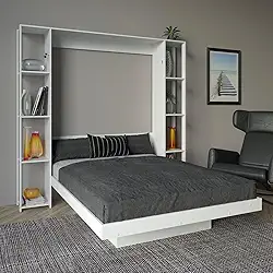 Cama Articulada de Casal com 8 Prateleiras e 2 Nichos 209,9x198,5cm Cm8040 Branco