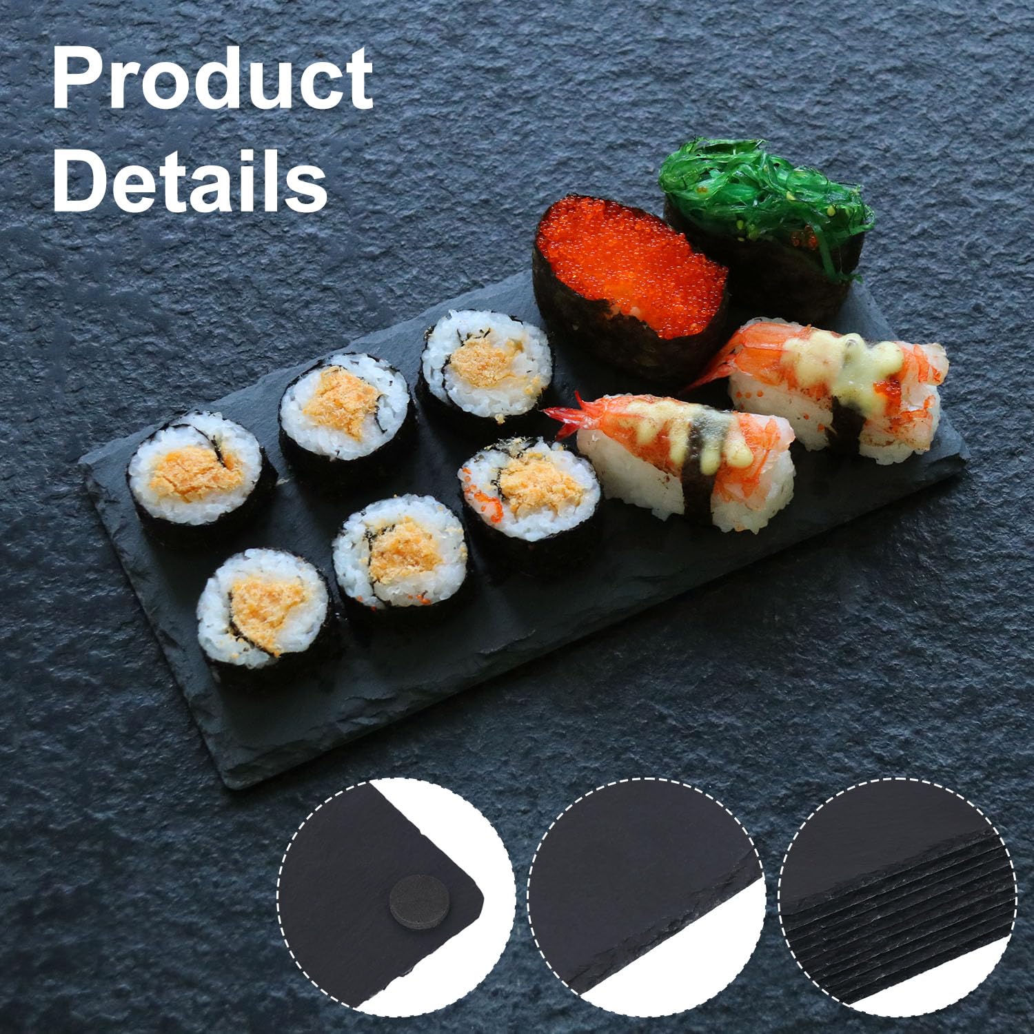 Tablas de queso de pizarra, paquete de 13 mini platos de pizarra de 4 x 8 pulgadas, bandeja de servir de piedra natural con tizas de esteatita para fiestas, regalos y eventos especiales.