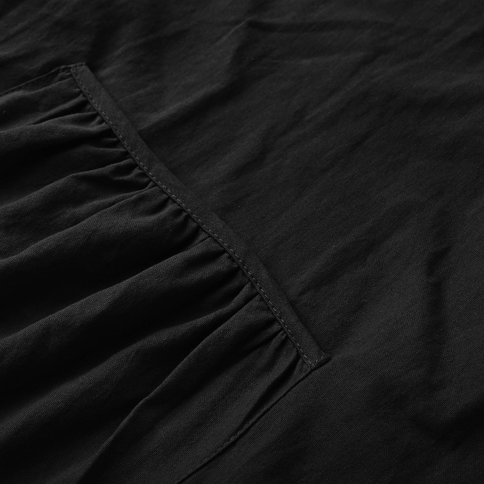 HAOLEI Mono Mujer Verano de Algodón y Lino Mono de Pierna Ancha con Bolsillos para Mujer Casual Overol de Verano Color Sólido Sin Mangas Pantalón Rompers Largo Verano de Tirantes Suelto Peto Overol