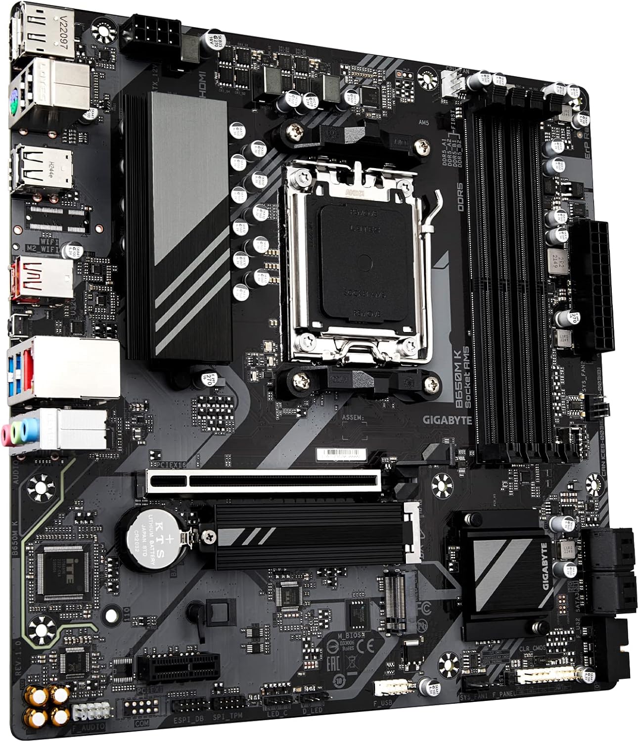GIGABYTE B650M K (AM5/ LGA 1718/ AMD/B650/ Micro-ATX/5 anni di garanzia/DDR5/ 2X PCIe 4.0 M.2/ PCIe 4.0/ USB 3.2 Gen2 Type-C/ 2.5GbE LAN/scheda madre) GIGABYTE B650M K (AM5/ LGA 1718/ AMD/B650/ Micro-ATX/5 anni di garanzia/DDR5/ 2X PCIe 4.0 M.2/ PCIe 4.0/ USB 3.2 Gen2 Type-C/ 2.5GbE LAN/scheda madre)